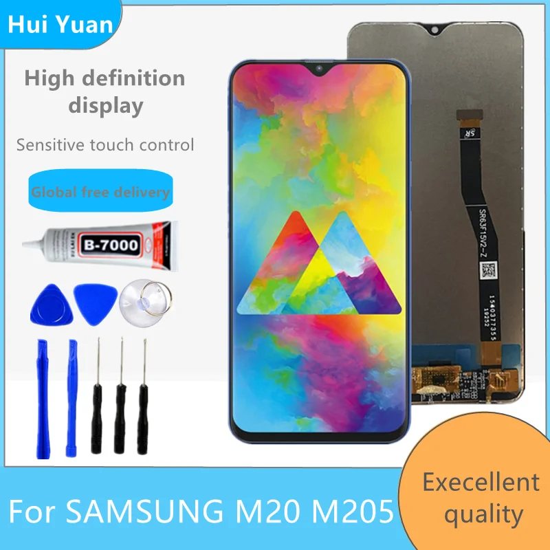 

6,3-дюймовый новый тестовый ЖК-дисплей для SAMSUNG Galaxy M20 2019, SM-M205 M205F, ЖК-дисплей, дигитайзер сенсорного экрана в сборе, запасные части