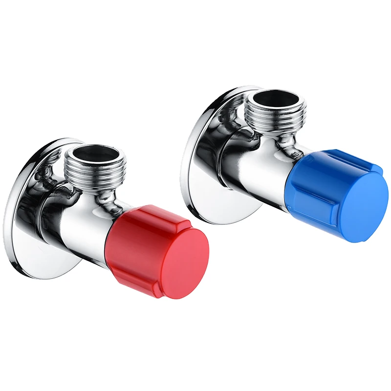 Bathroom Angle Valve red and blue color Brass Corner Valve bathroom faucet accessories Brass