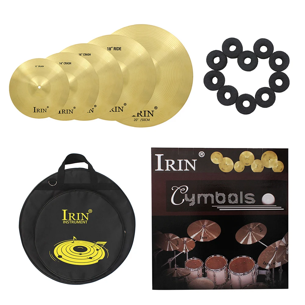 IRIN Jazz Drum Cymbals Kit High Quality Percussion Accessories Brass Hi-Hat Ride Crash Cymbal Drum Set Musical Instrument Parts