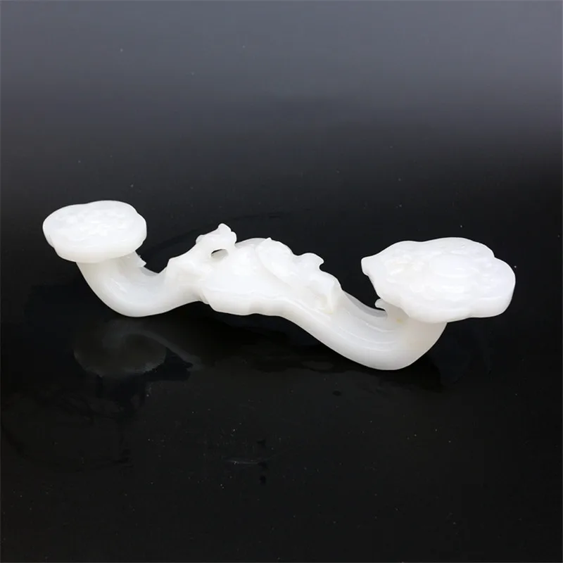 Chinese Hand-carved, Natural Jade, Han White Jade Ruyi