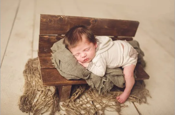 Puntelli per Fotografia neonato sedia a sdraio mobili da letto in legno retrò riprese fotografiche per neonati Fotografia accessori in posa reclinabile