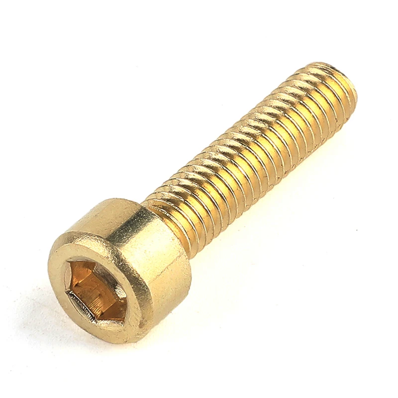 DIN912 [ M2 M2.5 M3 M4 M5 M6 M8 M10 M12 ] Pure Brass Hex Hexagon Socket Cap Head Screws Allen Copper Machine Bolts Cup Head C006