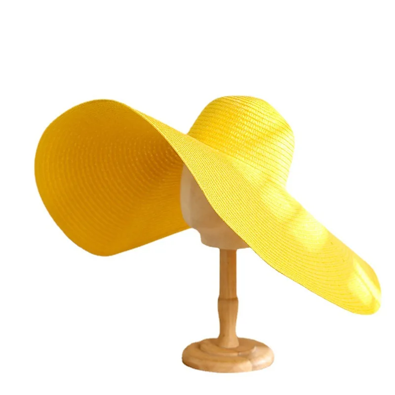 Summer Women Patchwork Wide brim leisure Colorful Panama sun hat fashion trendy dome holiday beach hat foldable straw hat