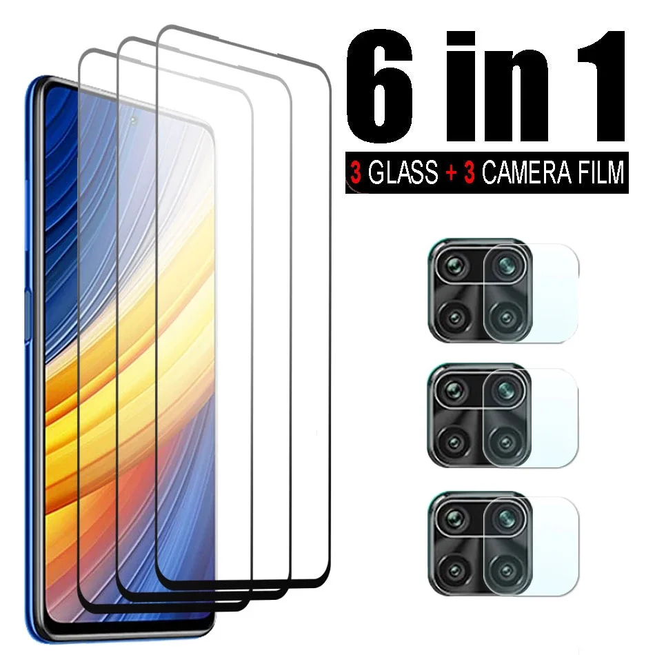 6 in 1 Tempered Glass For Xiaomi Redmi Note 9 Pro Max Note 9T 9S Redmi 9C 9 9A Screen Protector Lens Film Redmi Note 9 Pro Glass