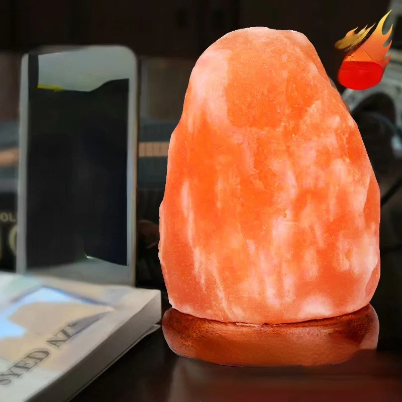 Himalayan Crystal Salt Lamp USB Natural Formation Colorful Warm White LED Mineral Salt Lamp Bedroom Decoration Night Light