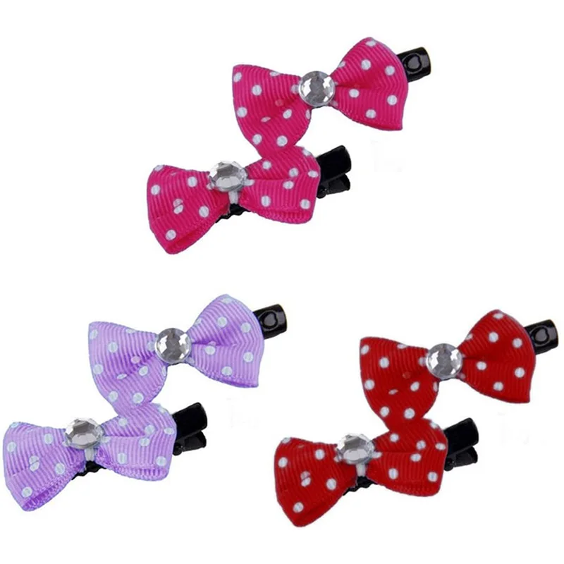 3pcs Dog Hair Bows Hair Clips Mini Bow Pet Dog Cat Hairpin Pet Grooming Hair Accessories (Random Color)