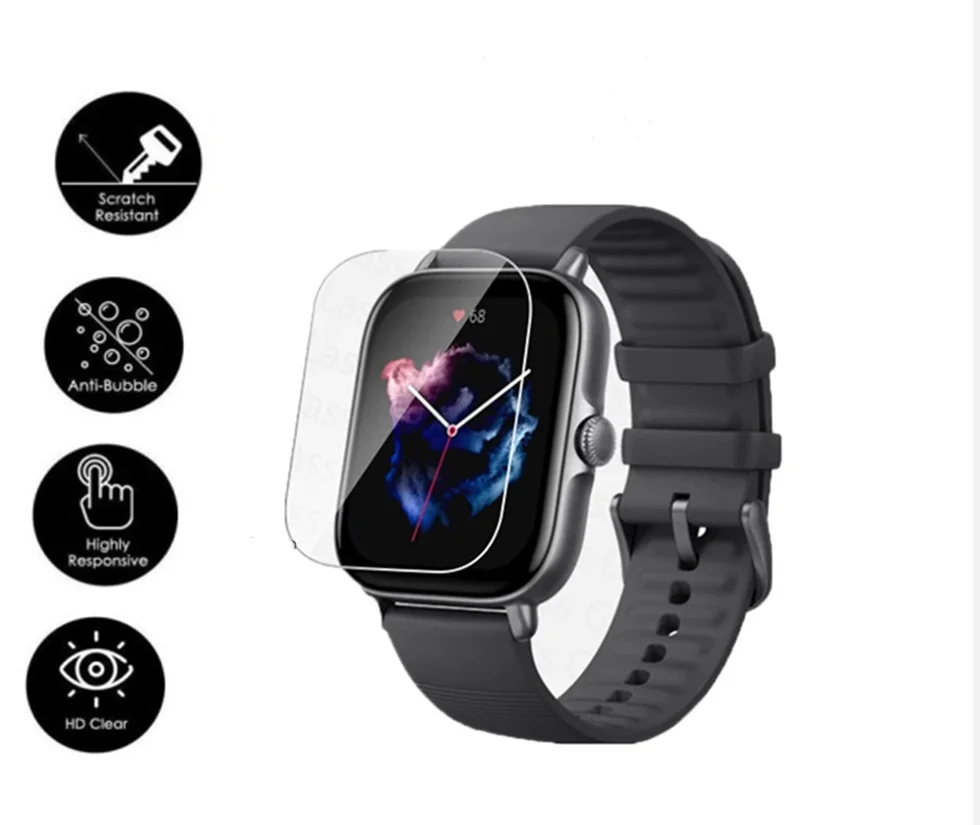 4 buah Film hidrogel TPU untuk Amazfit GTS 3 jam tangan pintar pelindung layar penuh HD bening Film antigores untuk Amazfit GTS3 baru