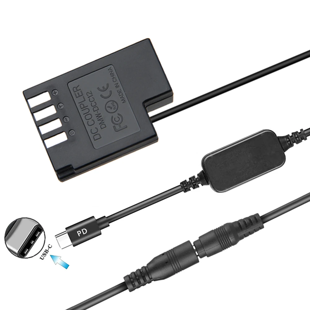 Кабель DMW-DCC12 с разъемом типа C BLF19 BLF19E, муфта постоянного тока, муляж аккумулятора для Panasonic Lumix Φ GH5 G9LGK GH3 GH4 GH4K