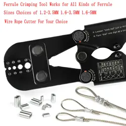 HQ FP01 Ferrule Sleeves Press Pliers Crimping Tool Steel Wire Rope Cutter For 1.2-5MM Wire Rope And All Types Ferrule Crimper