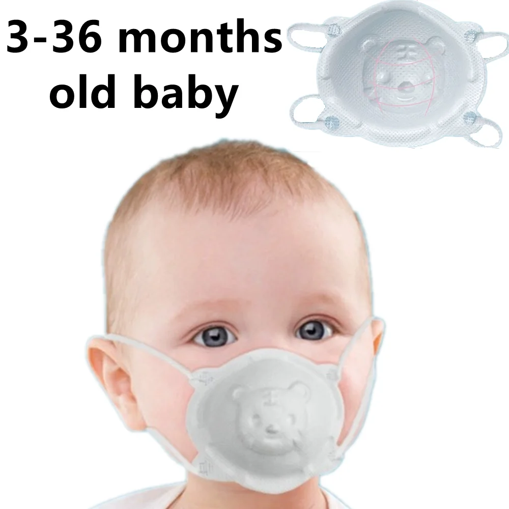 

0-3 Age Newborn Infant Baby kids 3D Face Mask with Valve 4-layer Meltblown Non-woven Filter Children Mask Mascarillas