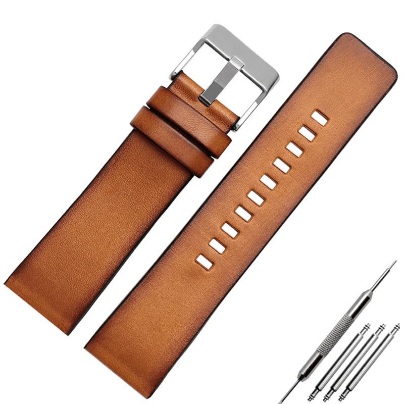 Genuine Leather bracelet for diesel DZ4343 watch strap Brown watchband 22 24 26mm Wrist watch band Retro wristwatches band