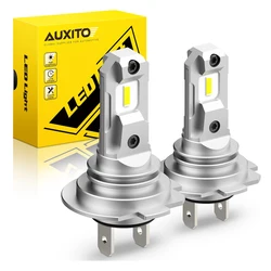 2Pcs Canbus No Error H7 LED CSP Headlight Bulb Mini Fanless Head Light Fog Lamp Motorbike Automotive Headlamp 12V 6500K White