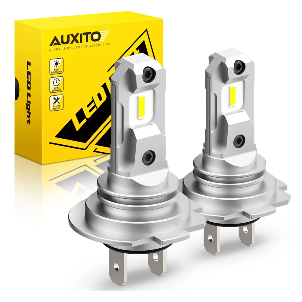 2szt Canbus No Error H7 LED CSP Żarówka reflektora Mini bezwentylatorowa lampa przeciwmgielna Motocyklowy reflektor samochodowy 12V 6500K Biały