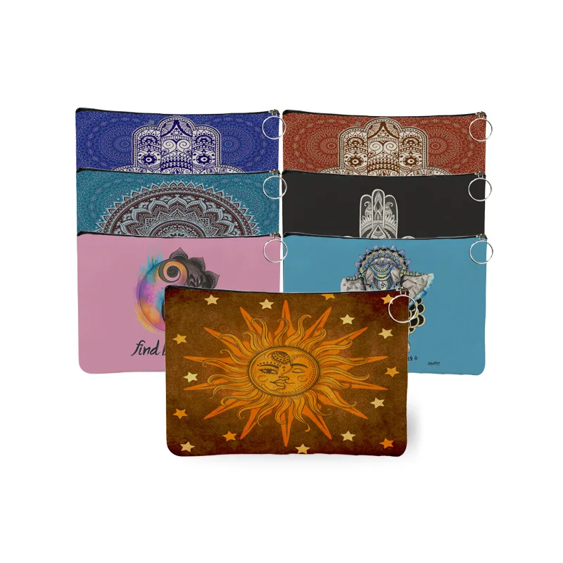 

Mandala Floral Canvas Cosmetic Bag Women Makeup Case Classic Totem Peace Print Organizer Cosmetics Pouch Travel Toiletry Bags