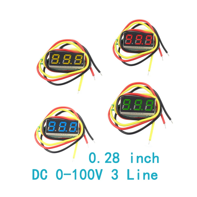 0.28 Inch Red Blue Digital LED Mini Display Module DC2.5V-30V DC0-100V Voltmeter Voltage Tester Panel Meter Gauge Motorcycle Car