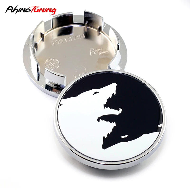 1Pcs 66mm /55mm Car Wheel Center Cap Black And White Wolf  For #3B7601171 #5G0601171 Black /Sliver Auto  Accessories