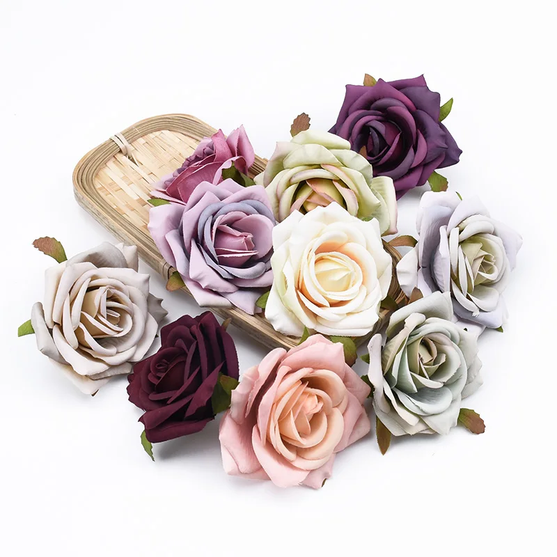 6 Stück Seidenrosenköpfe für Scrapbooking, Hochzeit, Heimdekoration, DIY-Geschenkboxen, Weihnachtsgirlanden, Haushaltsprodukte, Kunstblumen – Detail 2