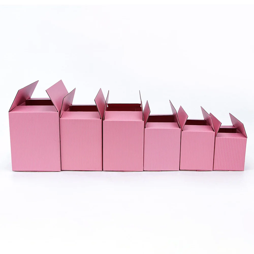 5pcs /10pcs /Pink carton storage gift corrugated paper packaging box trinkets Festival box