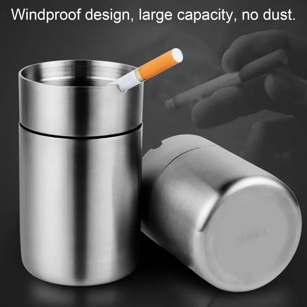 Large Capacity with U-shaped Notches Stainless Steel Standing Ashtray for Restaurant