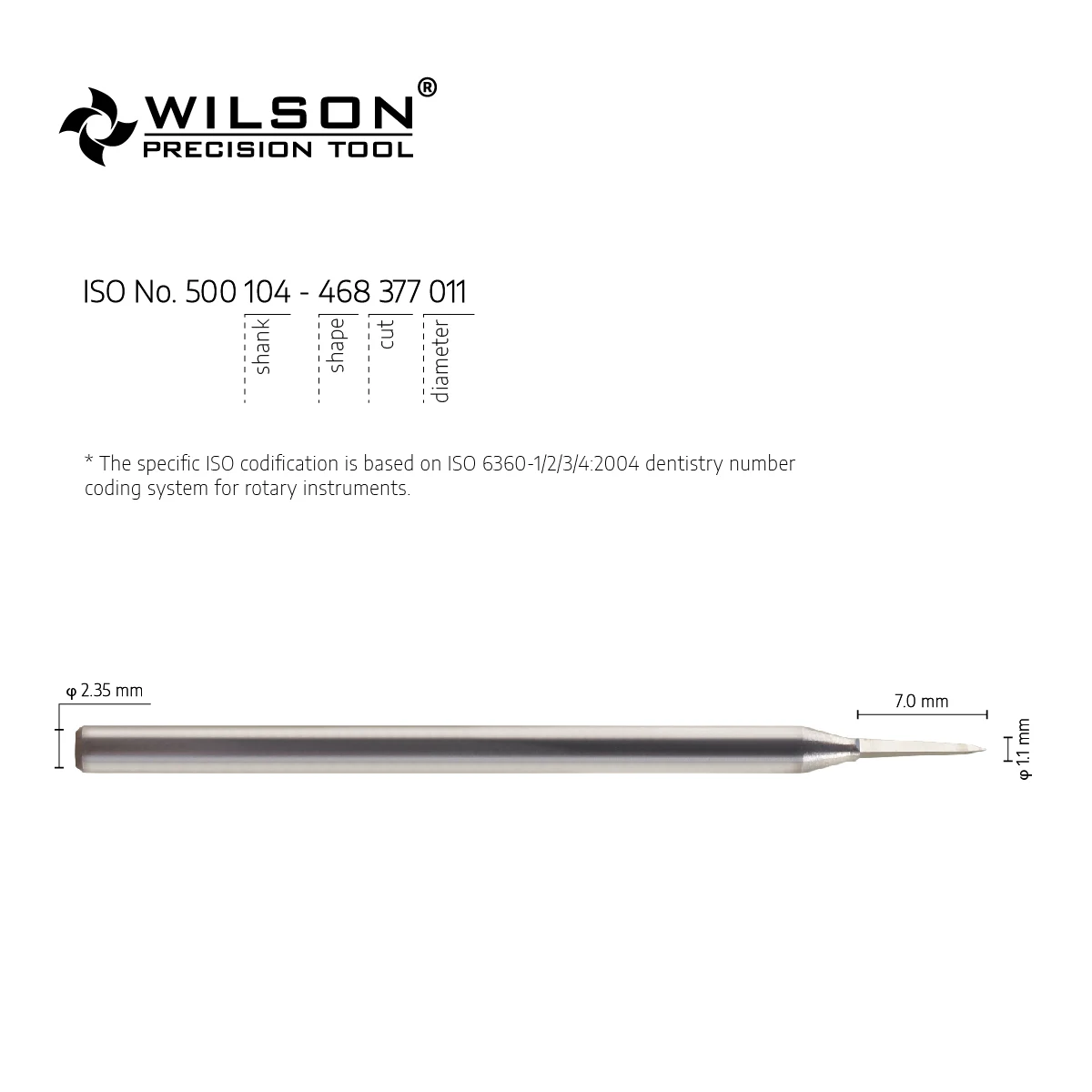 WilsonDental 5002002-ISO 468 377 011 карбидные вольфрамовые сверла для смолы