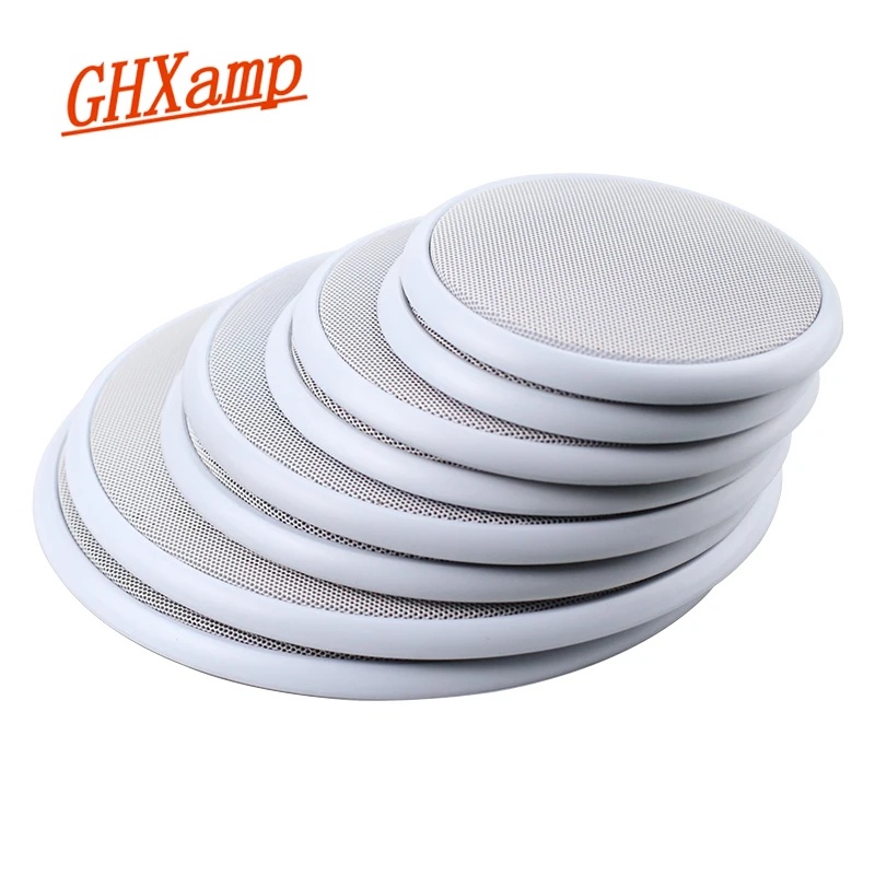 GHXAMP 4 Inch 5 Inch 6.5 Inch 8 Inch 200mm 245mm Ceiling Speaker Grille Cover Car Modification Mesh All White 2pcs