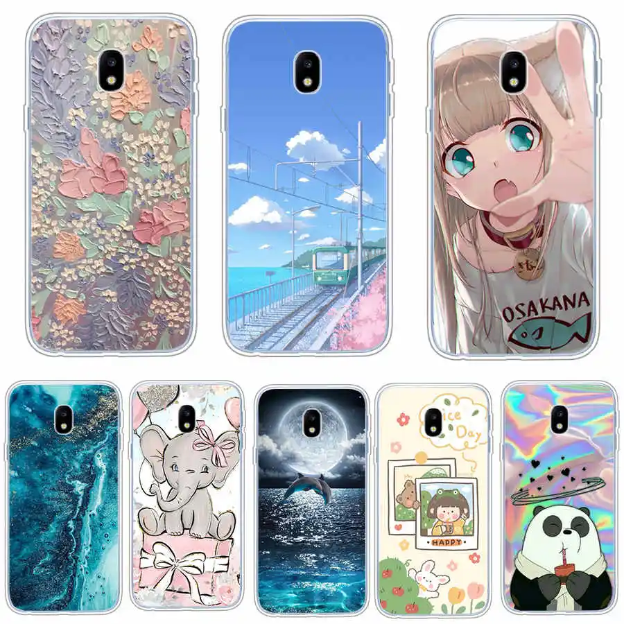 Phone Case For Samsung Galaxy j3 2017 bag Soft TPU silicon shell for Samsung  j 3 2017 j330 back cover bumper cat