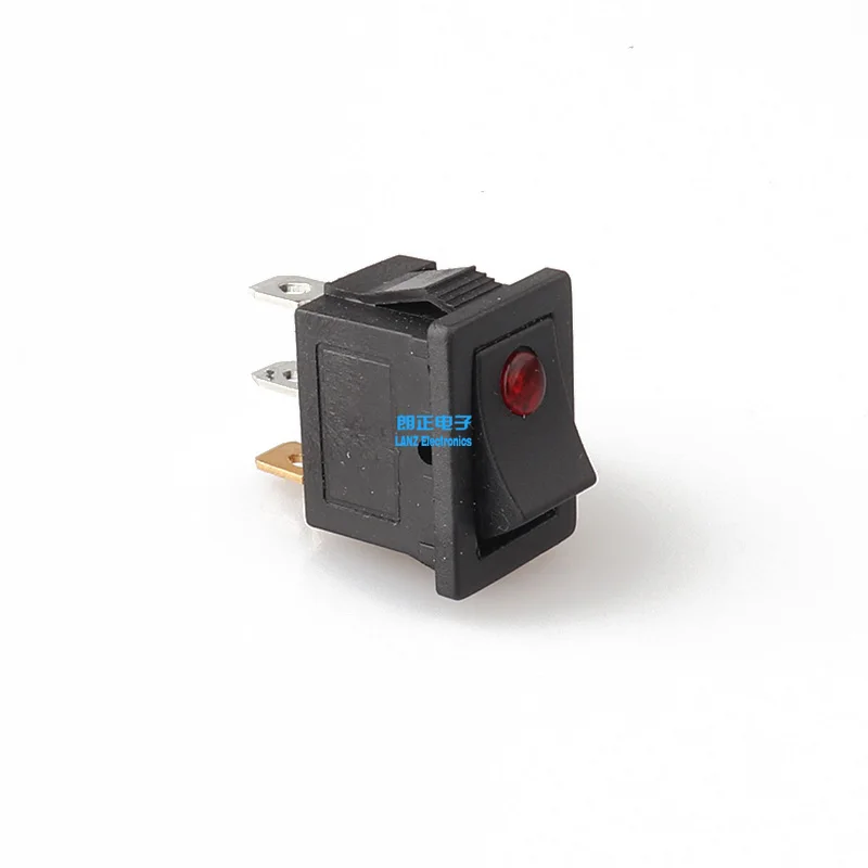 250V Rocker Switch Toggle ON-OFF 2 Position 3 Pins Push Button Switches Electrical Equipment With Light Power KCD2 switch