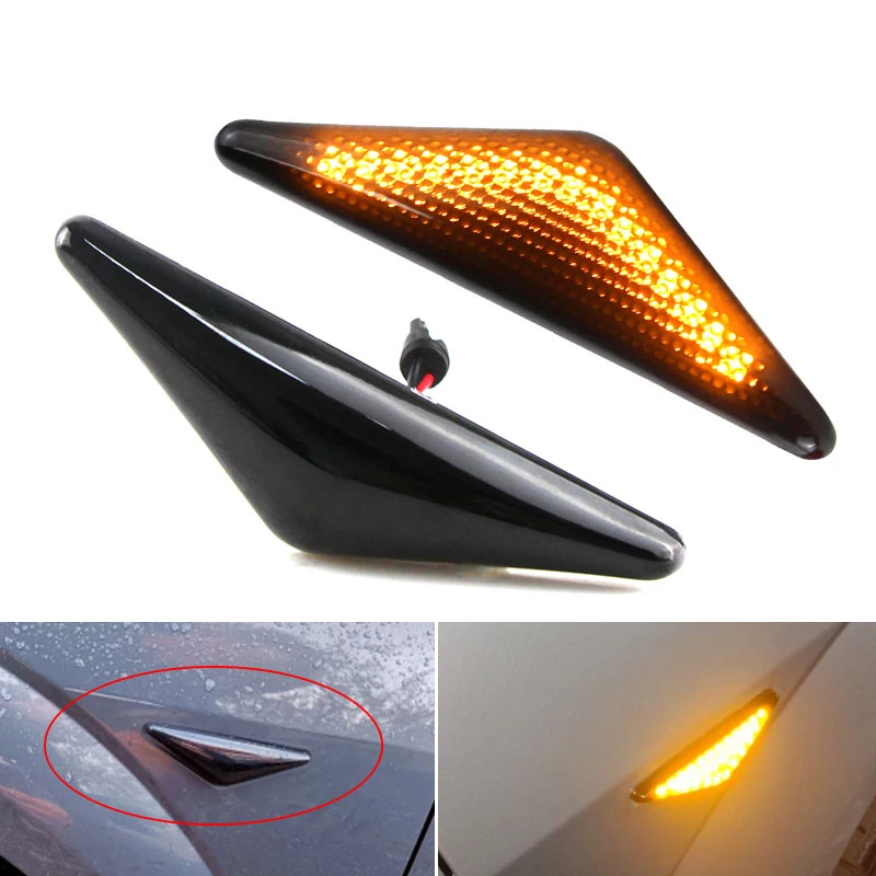 

2 шт. для Ford FOCUS MK I 1998-2004 Mondeo MK III 2000-2007 светодиодный боковой маяк с динамическим потоком дыма без ошибок