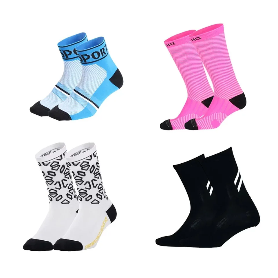 

Breathable Comfortable Soft Socks Printed Wear-resistance Cycling Socks Skin-friendly Marathon Sports Socks Cycling Equips