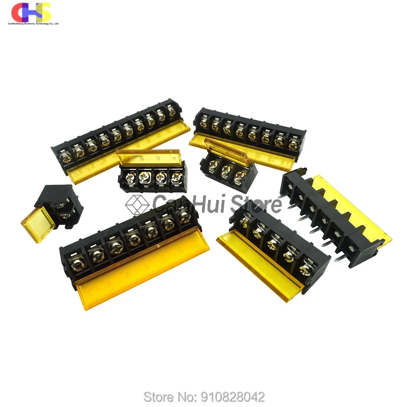 2/5Pcs HB9500-2P 3P 4P 5P 6P 7P 8P 9P 10Pin PCBขั้วต่อขั้วต่อสกรูHB-9500 300V 30AฝาปิดBarrier Terminal 9.5MM Pitch