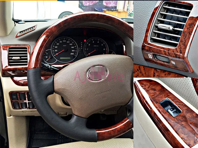 For Toyota Land Cruiser 120 Prado FJ120 2003-2009 Interior Wooden Color Trim Panel Garnish Cover Car Styling Accessories