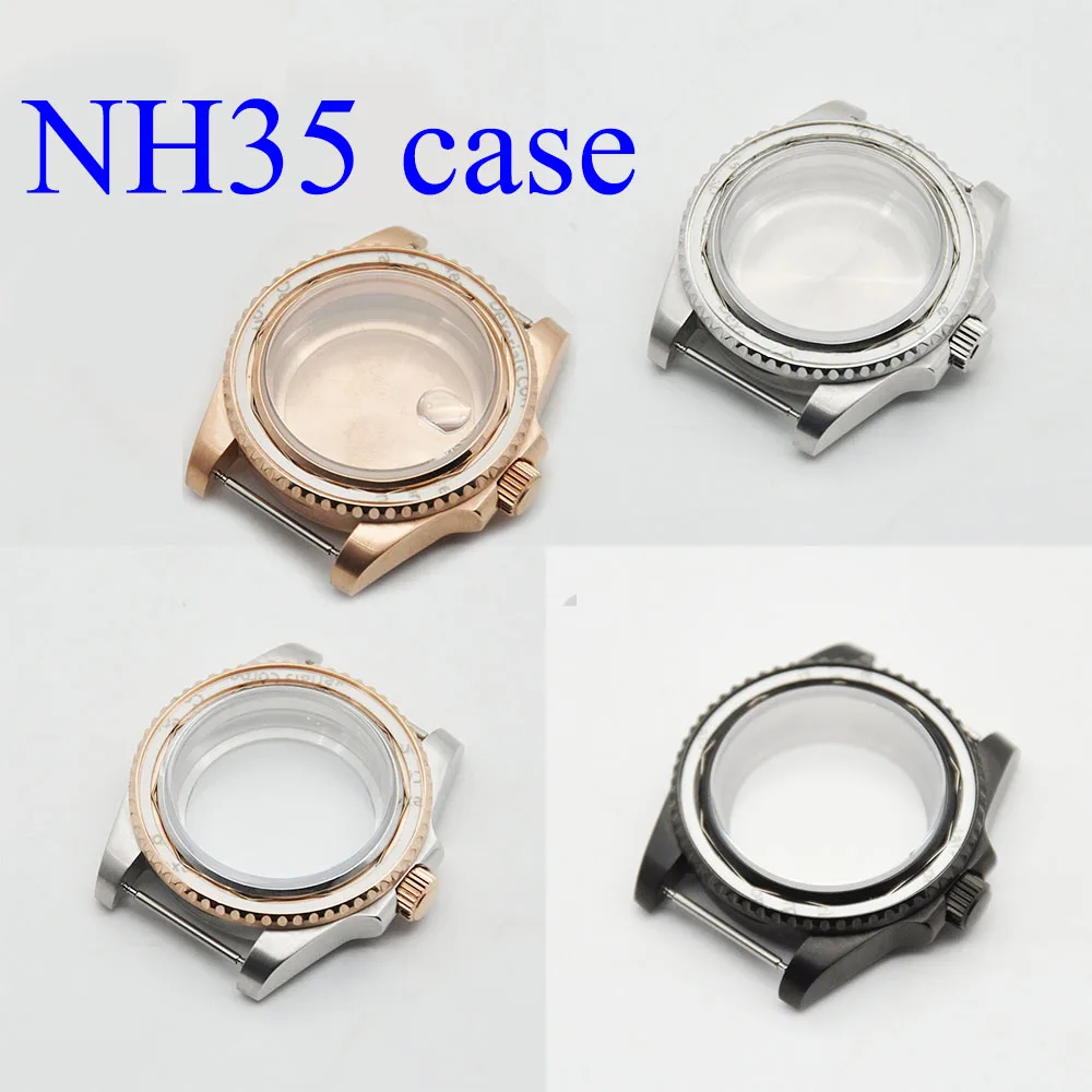 

NH35 case 40mm sapphire glass transparent glass back fit ETA2836 NH35 NH36 Mingzhu DG2813 3804 Miyota8205 8215 821A movement