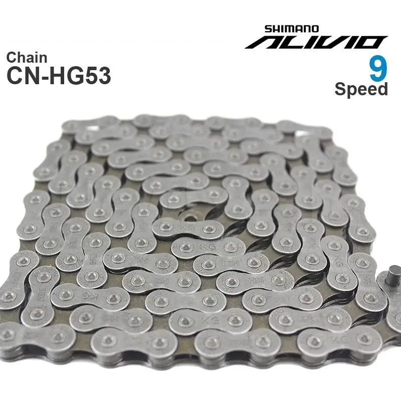 Original SHIMANO ALIVIO M3100 HG53- 9  114L Speed Bicycle Chains -  Super Narrow - HYPERGLIDE- MTB Chain 112L with Quick Link