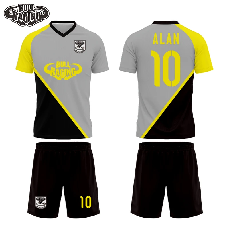 Supliamtion-camisetas de fútbol para hombre y mujer, uniforme de fútbol, color negro y rojo