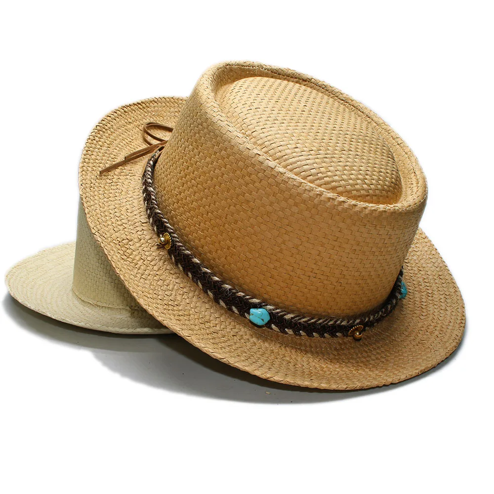 

A179 Men and Women Spring Summer Raffia Hats Adult Curling Brim Sun Hat Topee Beach Casual Outdoor Travel Raffia Caps