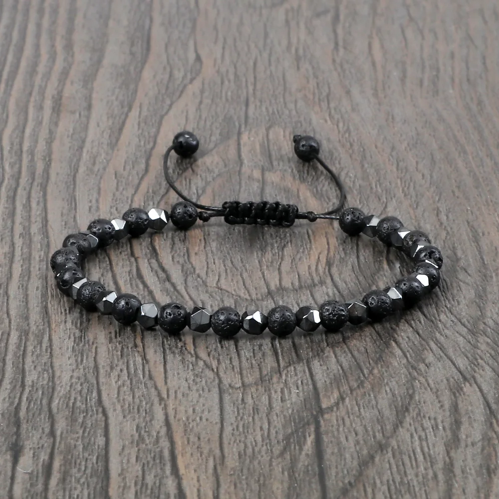Fahsion Bracelet Irregular Natural Tiger Eye Stone Distance 4mm Bead Bracelet&Bangle for Women Men Counple Yoga New Jewelry Gift