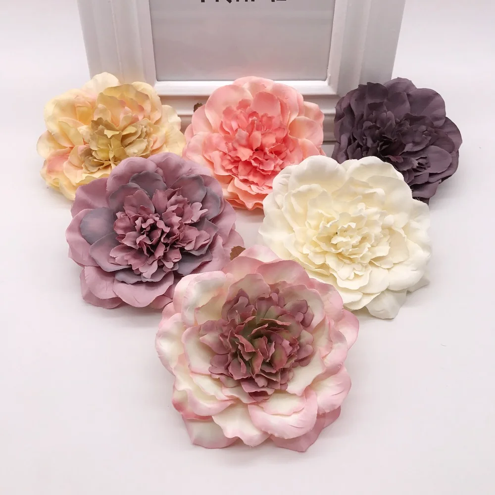 5 قطعة الفاوانيا زهرة رؤساء الزخرفية سكرابوكينغ زهرة اصطناعية للمنزل الزفاف حفلة عيد لوازم الديكور #3