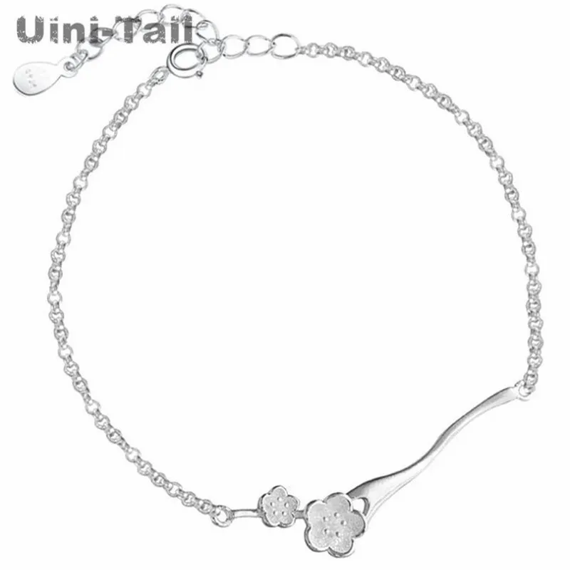 Uini-Tail new listing 925 Tibetan silver cute art fresh cherry branch Tibetan silver bracelet Chinese style market trend sweet