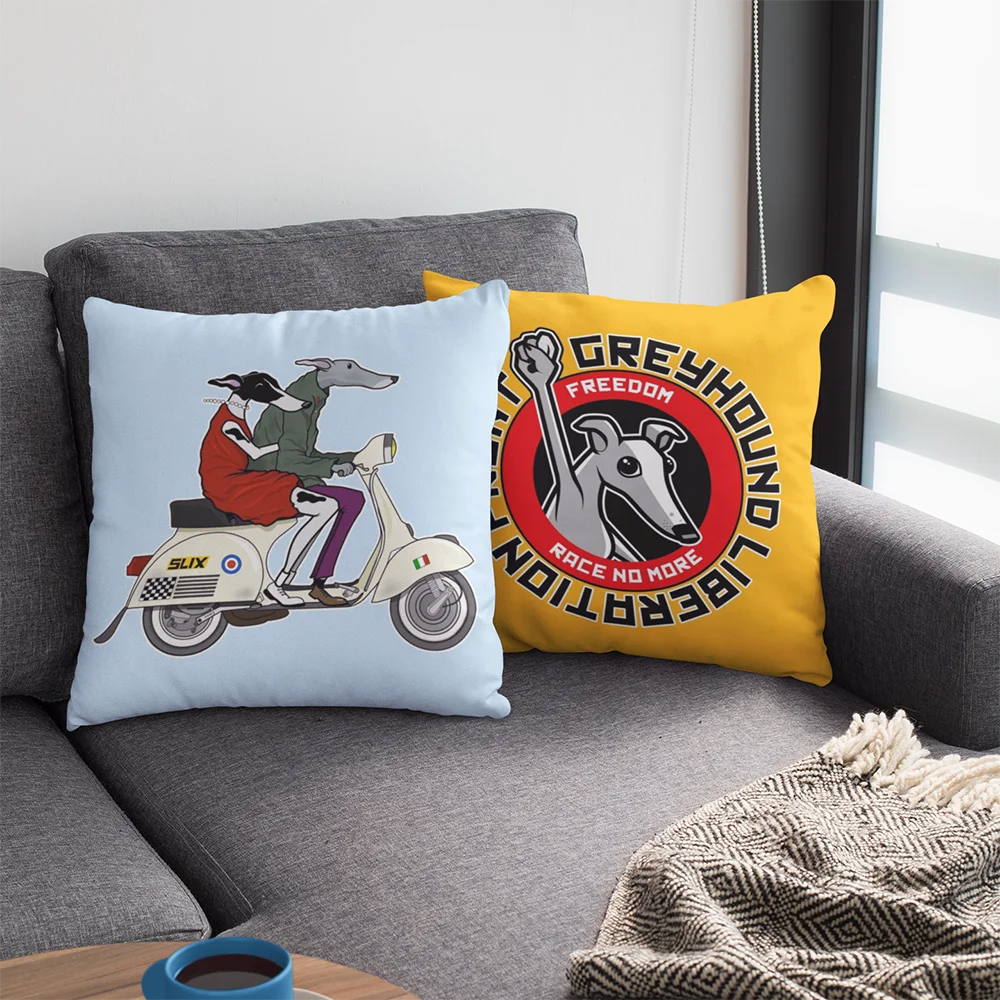 Greyhound Hounds Square Pillowcases Home Whippet Lurcher Sighthound Galgo Dog Funny Cushion Case Decor Pillow Cover 45*45cm