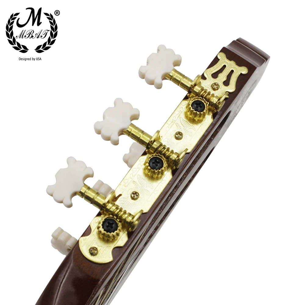 M MBAT 1 Pair of Y-03 Guitar String Tuning Pegs Plastic Columns Golden Guitar Knob for Classical Guitar Parts & Accessories