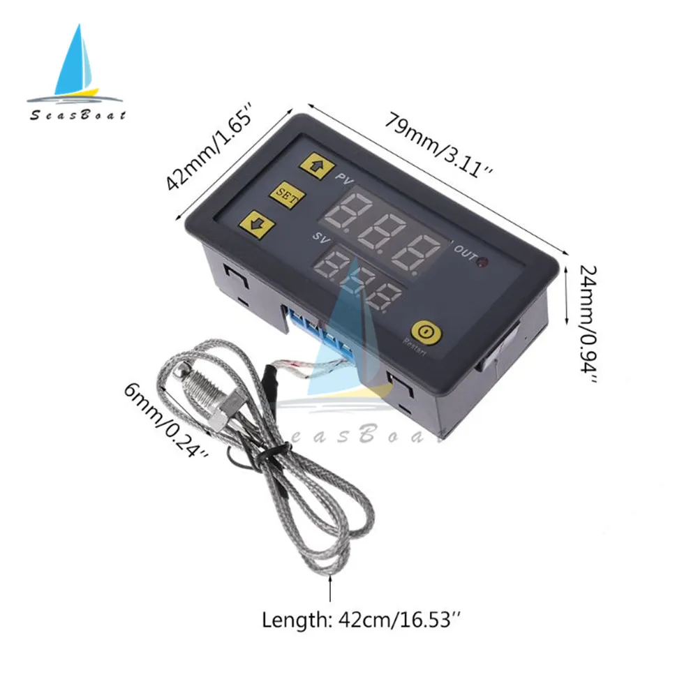 Digital Temperature Controller -60~500 Degree K-type M6 Probe Thermocouple Sensor Thermostat Heat Cool Control 5V 12V 24V 220V