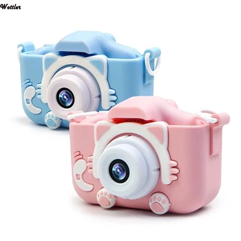 HD 1080P kids digital camera 20MP children&#x27;s camera USB charger built-in game camera shockproof silicone protection cover