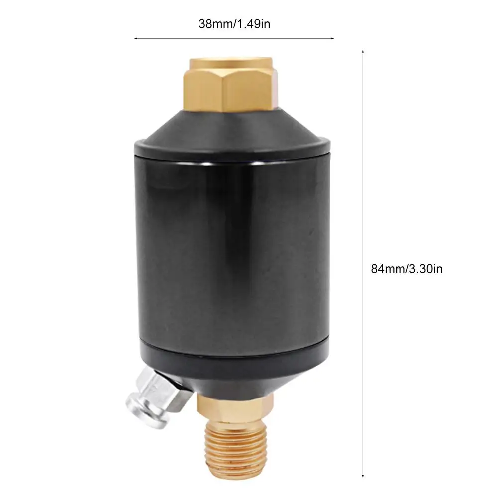 Water Oil Separator Filter Airbrush Filter Moisture Separator for Air Line Compressor Fitting 1/4 Inch NPT Inlet and Outlet 9