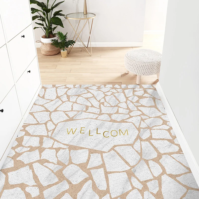 

Custom Pattern Door Mat Carpet Kitchen Mat Living Room Mat Bath Mat Home Doormat Freely Cutting PVC Non-slip Entrance Mat Carpet