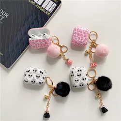 Capa Alienígena Kawaii para Airpods Pro, 2ª Geração, Protetora Fofa com Bola de Cabelo, Leopardo Rosa, Airpods Pro 2, 3, 2, Generation