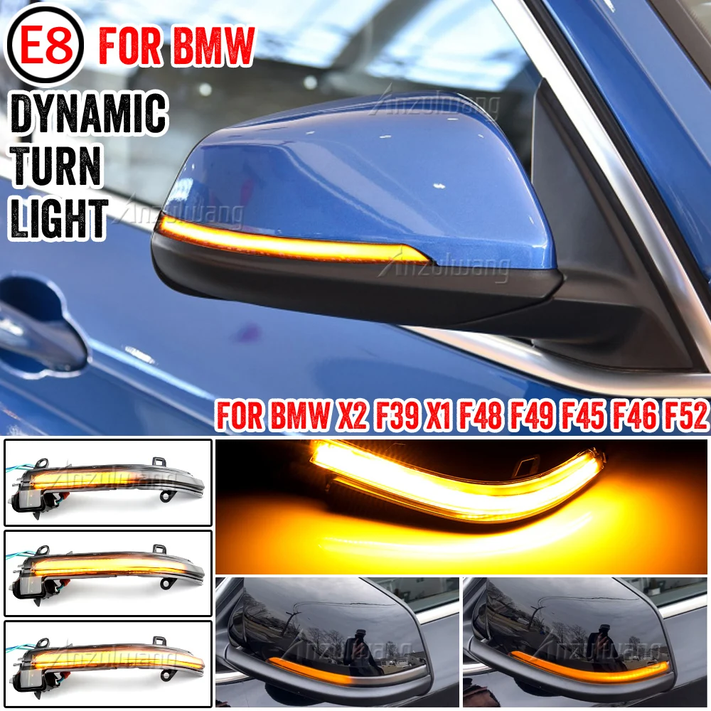 Dynamic Blinker Turn Signal Light for BMW X2 X1 F48 F49 1/2 serie F45 F46 F52 2016-2018 Side Mirror Indicator LED Flashing Light