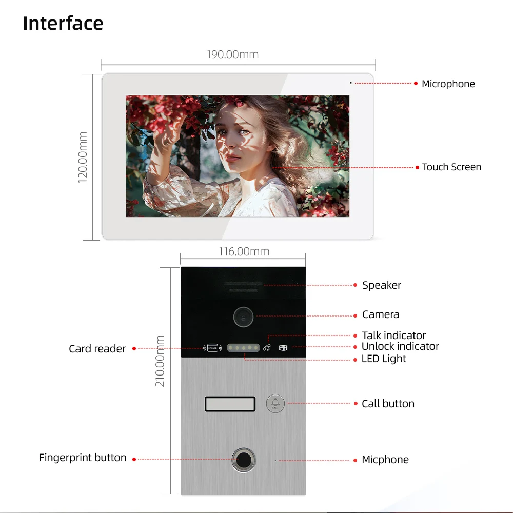 Imagem -04 - Jeatone Polegada Cor Vídeo Porta Telefone Campainha Rfid Kits de Sistema de Câmera Controle Acesso para Unidades Multi Apartamentos Intercom