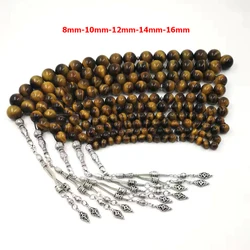 Big Size Natural Tiger eyes Tabish Muslim misbaha prayer beads 33 66 99beads Arabic fashion Rosary
