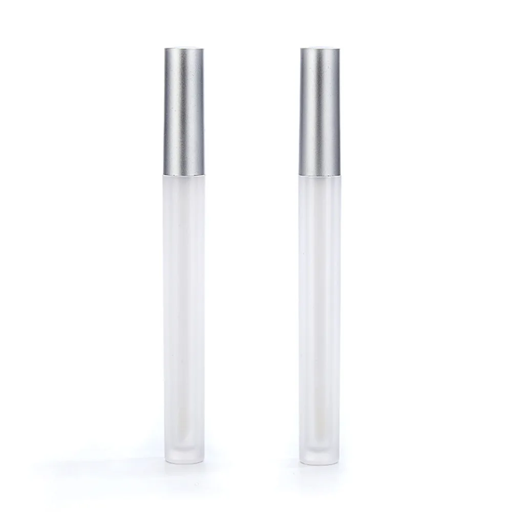 10pcs 2.5ml Empty Lip Gloss Bottle 2.5g Empty Matt Sliver Lip Gloss Tube Container with Wands and Rubber Insert