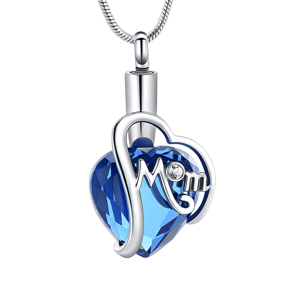 

Always In My Heart Cremation Jewelry For Mom Dad Crystal Stainless Steel Memorial Urn Necklace Ashes Holder Keepsake Pendant